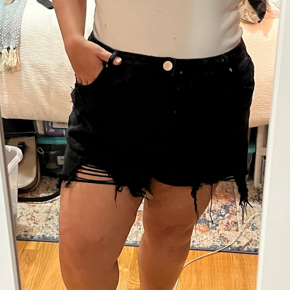 Nasty Gal Black Denim Shorts